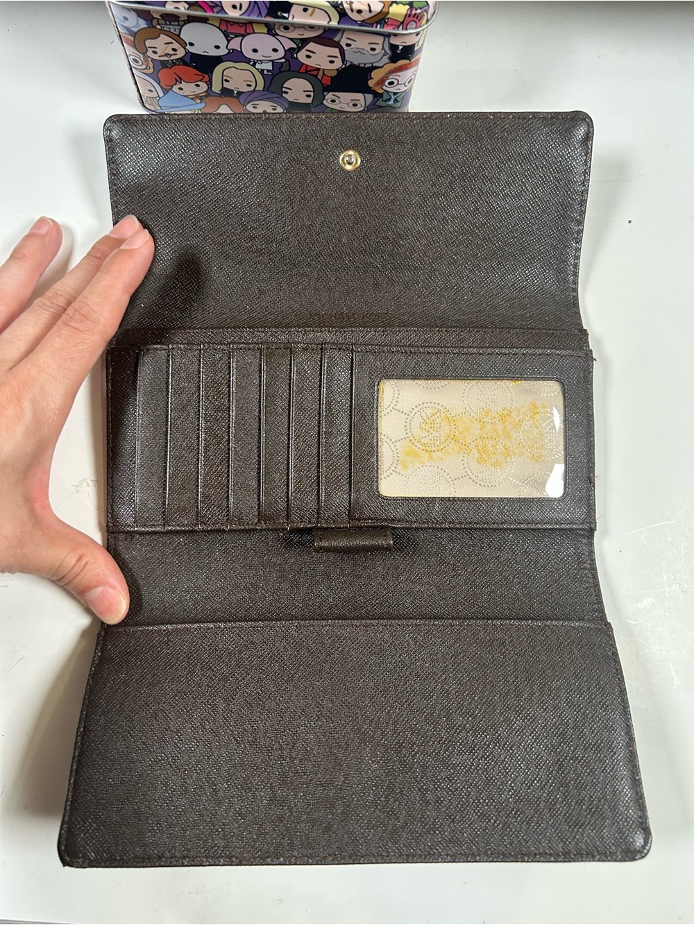 Michael Kors Brown Logo Continental Card Holder with Gold Plate - Picture 3 of 11